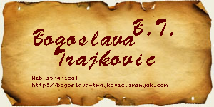 Bogoslava Trajković vizit kartica